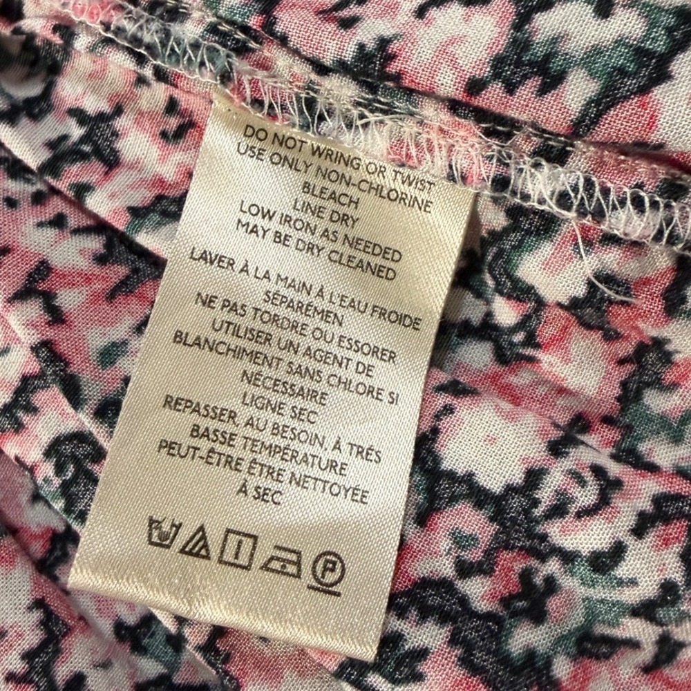 Free People Smocked Floral Maxi Dress Pink Green Boho Ruffle Tiered Medium - Picture 8 of 12